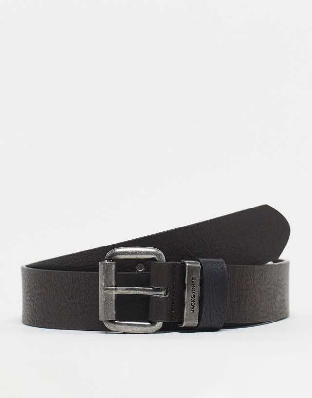 Jack & Jones faux leather belt in brown