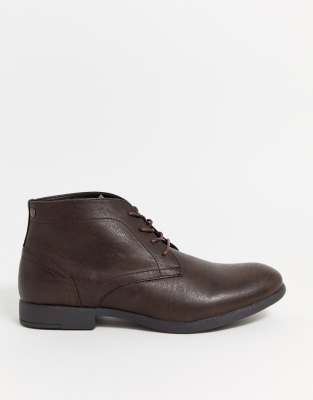 faux leather desert boots
