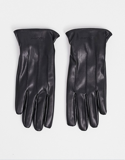 Jack & Jones faux leather gloves