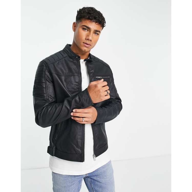 Jack & hotsell jones leather jacket