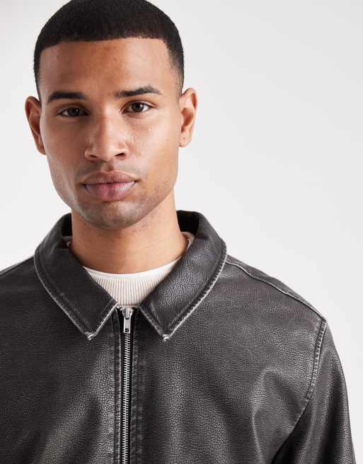 Jack & Jones faux leather jacket in black, 5 of 5