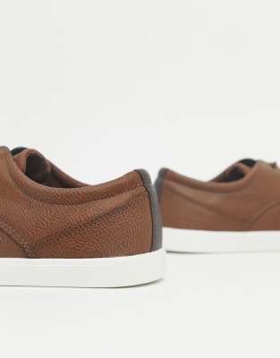 brown leather plimsolls