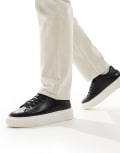 [Jack & Jones] Jack & Jones faux leather sneaker in black 41 Anthracite