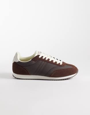 Jack & Jones Faux Suede And Nylon Runner Sneakers In Multi