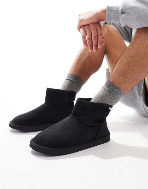 Jack & Jones faux suede boot in black - view 1