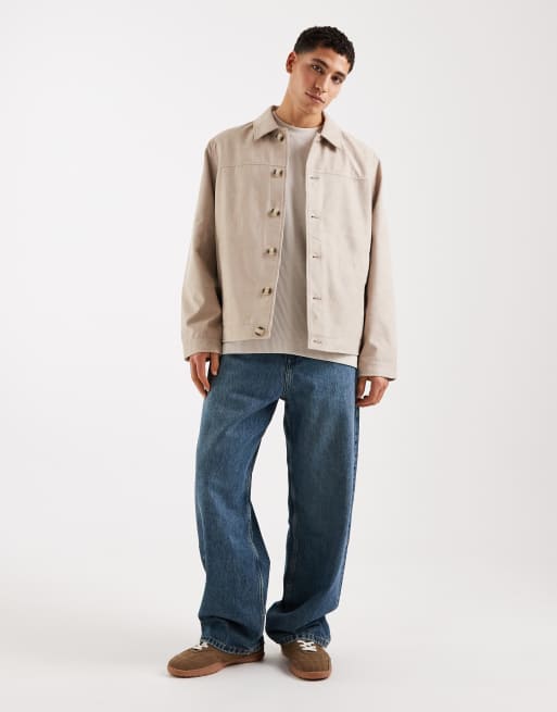 Jack & Jones faux suede jacket in beige | ASOS
