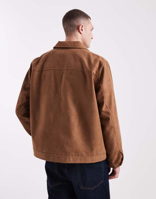 Jack & Jones faux suede jacket in brown, 2 of 5