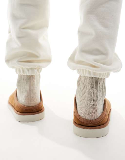 Jack & Jones faux suede slip-on slippers in tan | ASOS