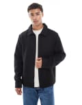 [Jack & Jones] Jack & Jones faux wool shacket in black S Black