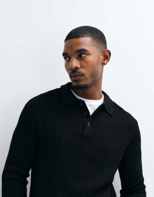 Jack & Jones Feinstrick-Polo-Pullover in Schwarz, 4 von 5
