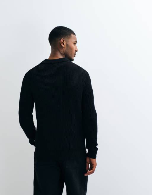 Jack & Jones Feinstrick-Polo-Pullover in Schwarz, 5 von 5