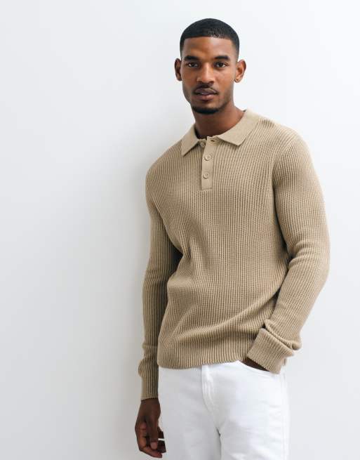 Jack & Jones Feinstrick-Pullover mit Polokragen in Beige, 4 von 5