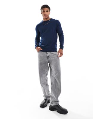 Jack & Jones Herren Blau Pullover Emil Knit Noos - Bild 6