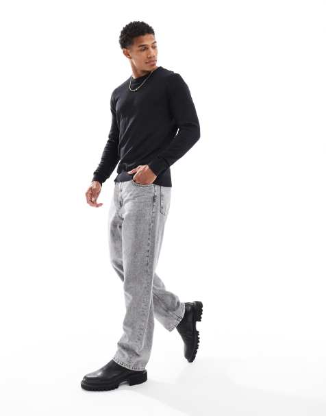 Jack & Jones – Feinstrickpullover in Schwarz mit Rundhalsausschnitt - view 1