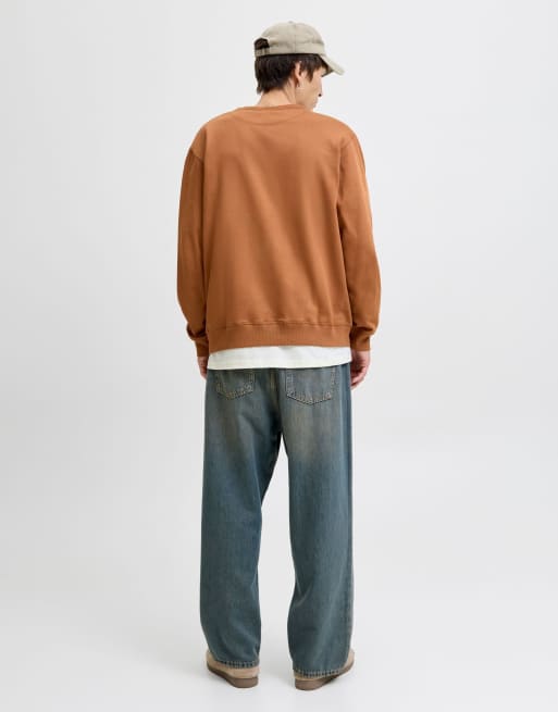 Jack & Jones - Felpa color terracotta con logo centrale , 2 di 7