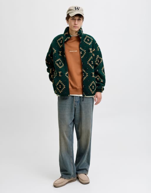 Jack & Jones - Felpa color terracotta con logo centrale , 3 di 7