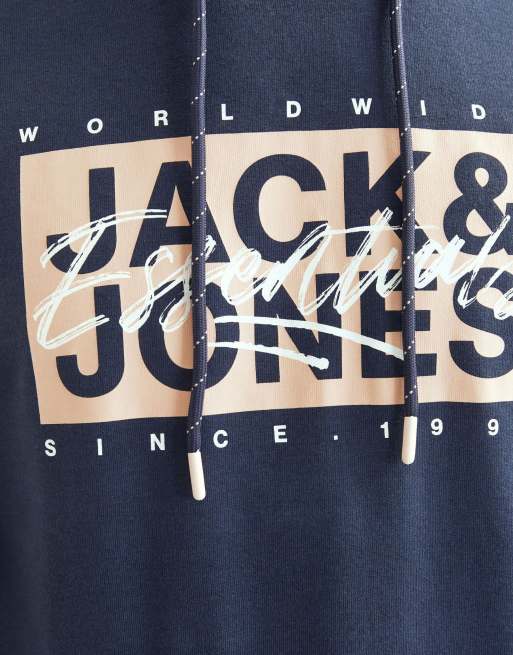 Jack & Jones - Felpa con cappuccio blu navy, 3 di 6