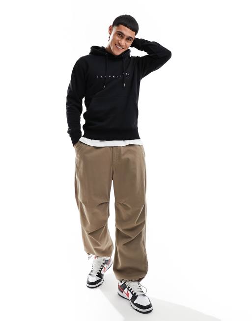 Jack & Jones - Felpa Con Cappuccio Oversize Nera Con Stampa "Originals" Sul Retro - Foto 8