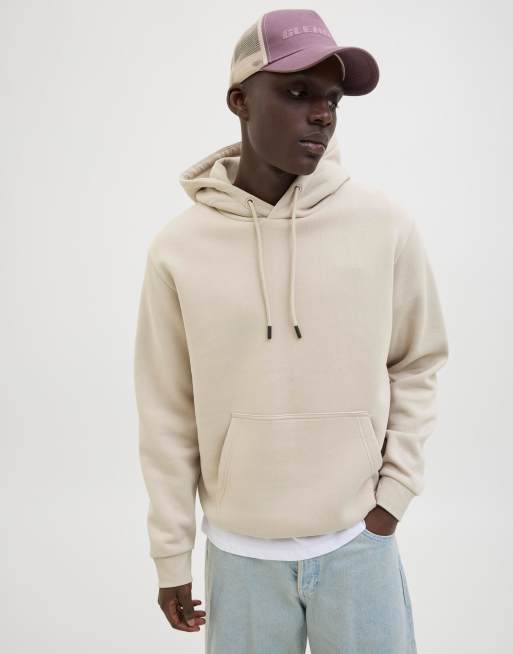 Jack & Jones - Felpa con cappuccio grigio ricino