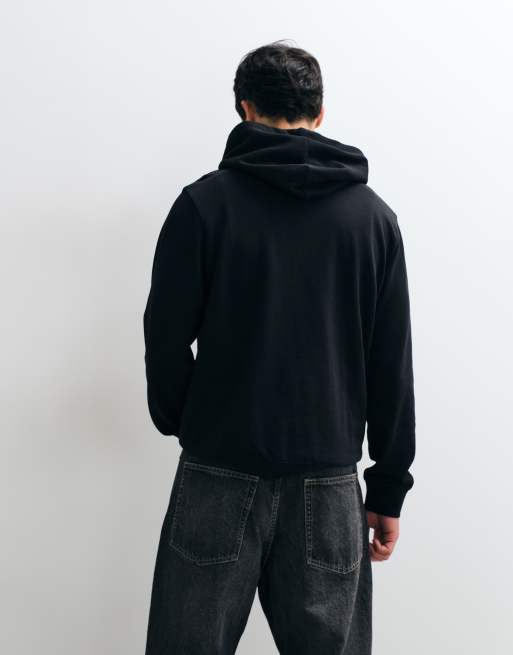 Jack & Jones felpa con cappuccio nera con logo script sul petto, 5 di 5