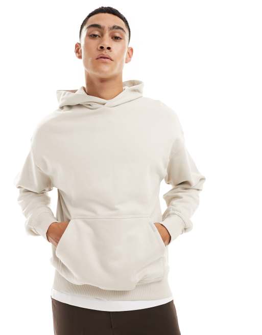 Jack & Jones - Felpa con cappuccio oversize beige