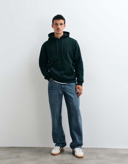 Jack & Jones felpa con cappuccio oversize verde bosco, 2 di 5