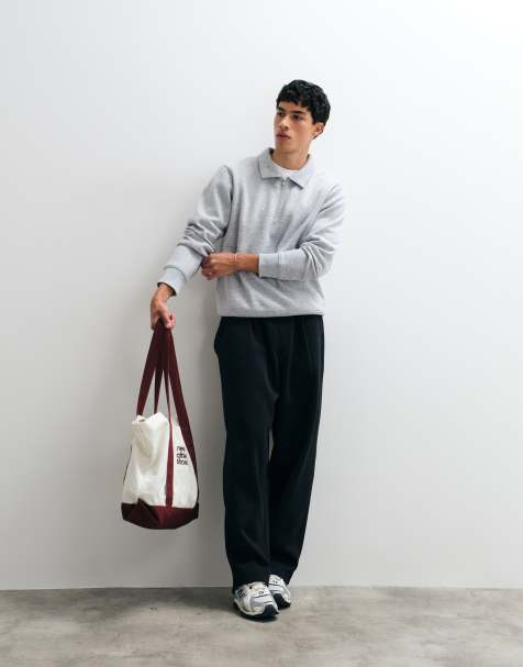 Jack & Jones - Felpa grigia con zip corta e colletto - view 1
