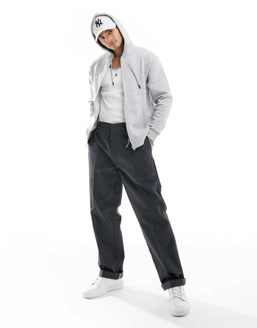 Jack & Jones - Felpa grigio mélange chiaro con cappuccio e zip 