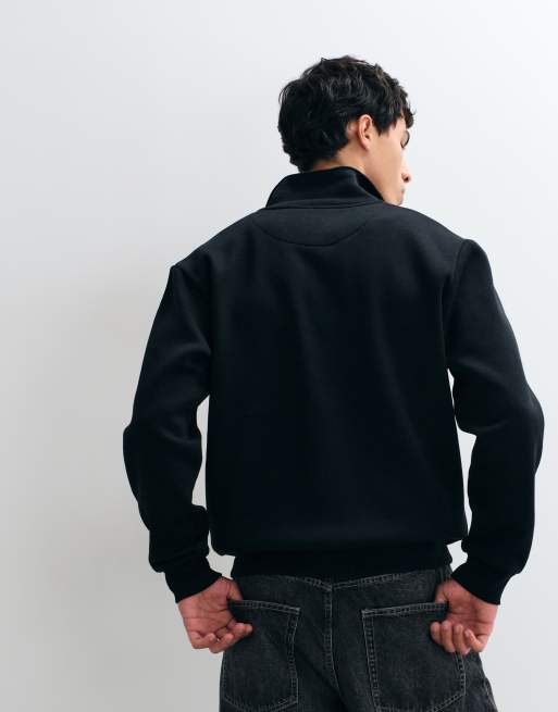 Jack & Jones felpa nera con zip e collo alto, 5 di 5