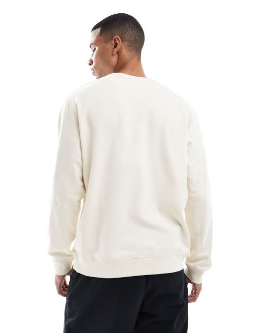Jack & Jones - Felpa oversize color crema con logo ricamato, 3 di 5