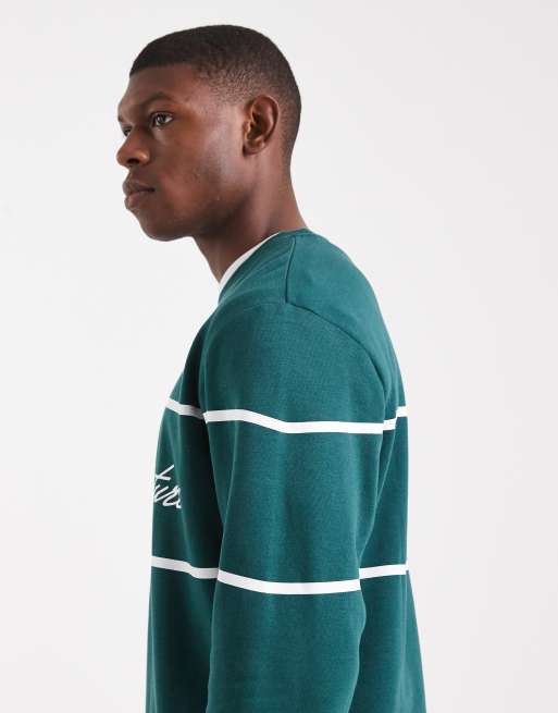 Jack & Jones - Felpa verde con grafica sul davanti, 4 di 5