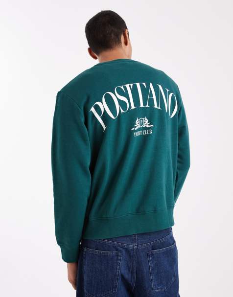 Jack & Jones - Felpa verde con stampa grafica Positano sul retro - view 1