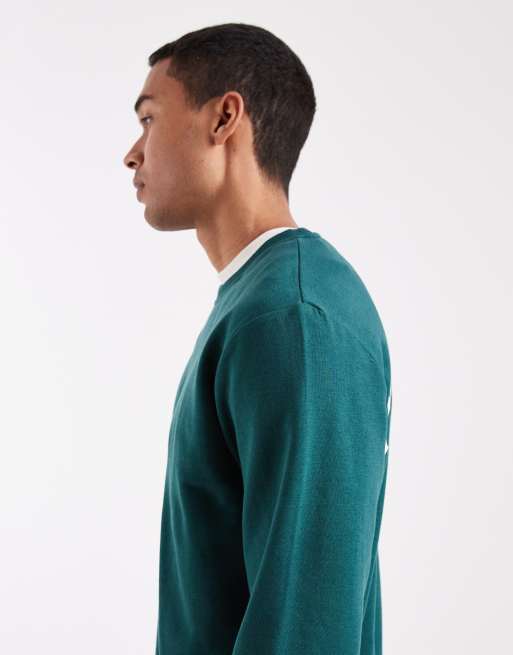 Jack Jones Felpa verde con stampa grafica Positano sul retro