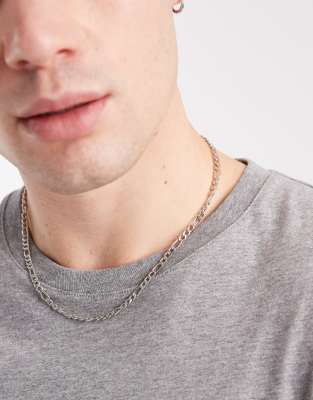 Jack & Jones Jack & Jones figaro chain necklace in silver