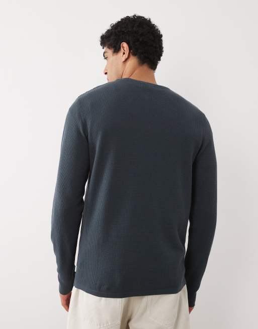 Jack & Jones fijngebreide trui in leigrijs, 3 van 5