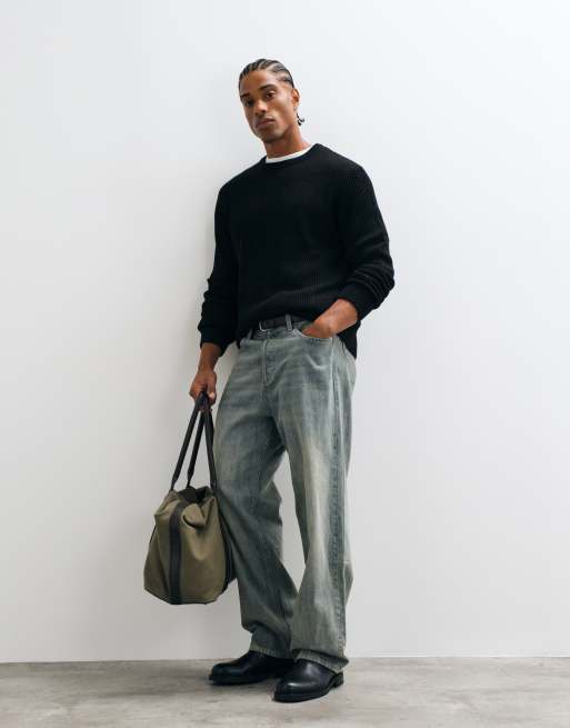 Jack & Jones fine rib sweater in black, 2 of 5