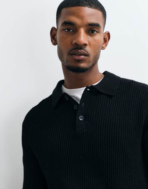 Jack & Jones finribbet polotrøje i sort, 3 af 5