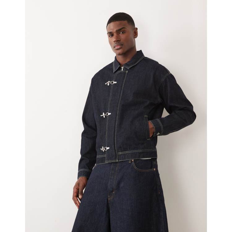 Jack & Jones fireman clasp denim jacket in dark blue | ASOS
