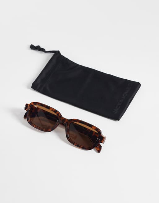 Jack & Jones - Firkantede solbriller med brunt skildpaddemønster, 3 af 3
