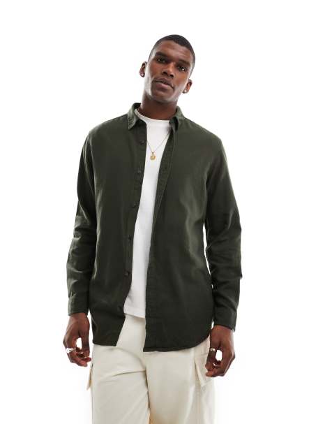 Jack & Jones - Flanellen overhemd in kaki - view 1