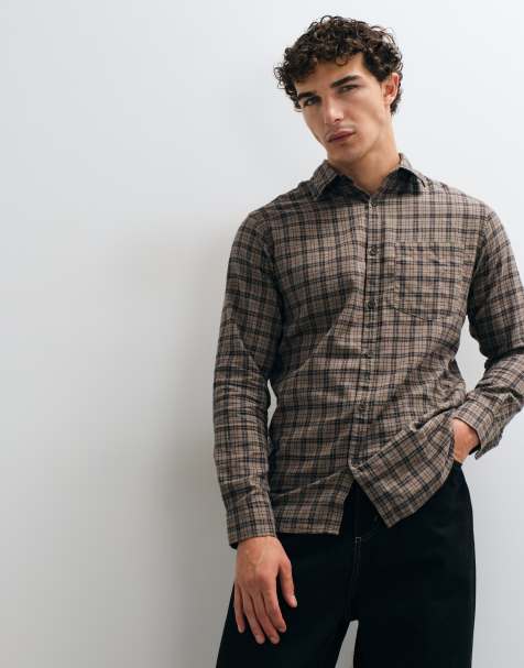 Jack & Jones flanellskjorta i brunt rutmönster - view 1