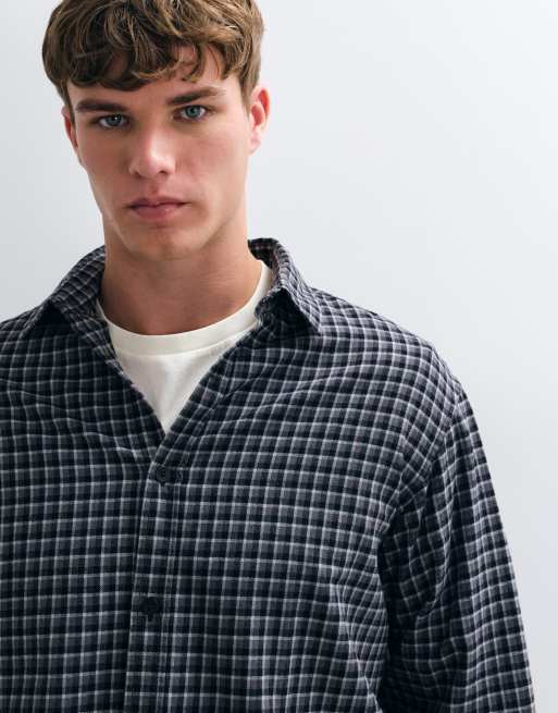 Jack & Jones flanellskjorta med mikrorutigt mönster i svart, 4 av 5