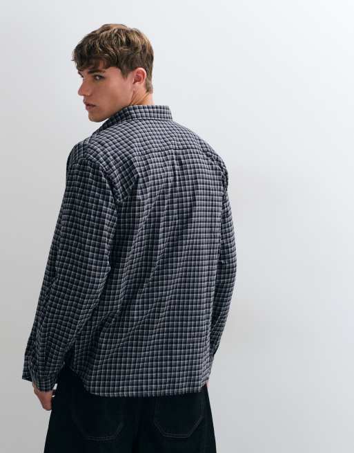 Jack & Jones flanellskjorta med mikrorutigt mönster i svart, 5 av 5