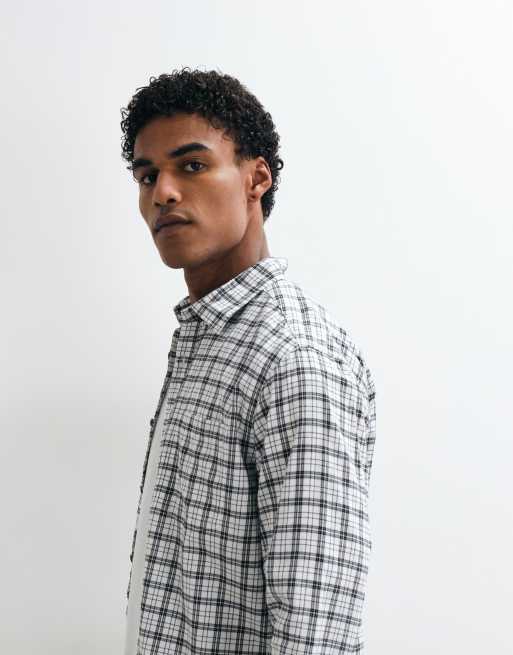 Jack & Jones flannel check shirt in white, 3 of 5