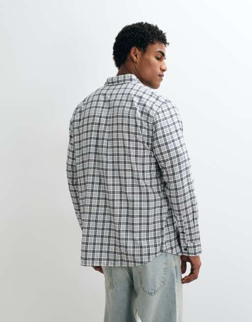 Jack & Jones flannel check shirt in white, 4 of 5
