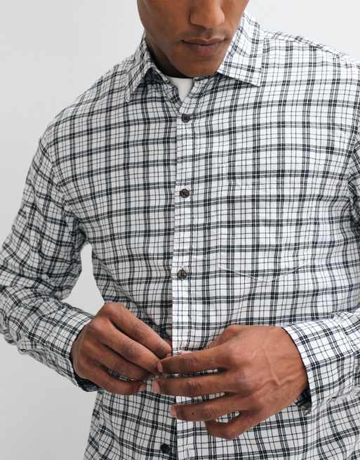 Jack & Jones flannel check shirt in white, 5 of 5