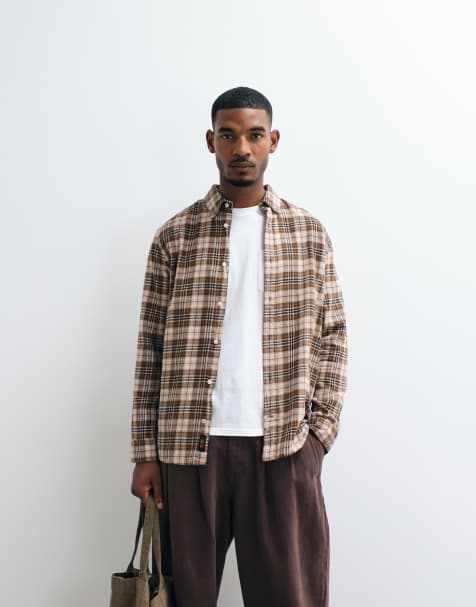 Jack & Jones flannelskjorte med tern i brun - view 1