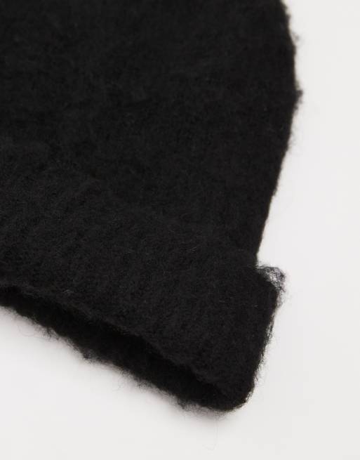 Jack & Jones – Flauschige Strickmütze in Schwarz, 2 von 3
