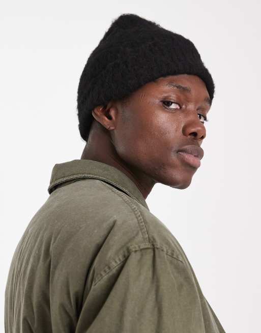 Jack & Jones – Flauschige Strickmütze in Schwarz, 3 von 3
