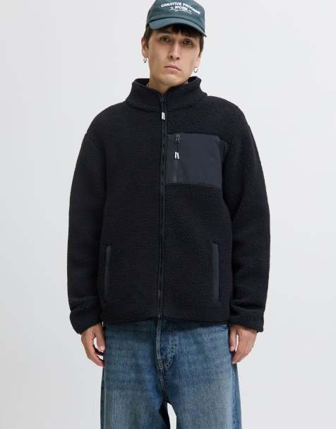 Jack & Jones - Fleece jack in zwart - view 1